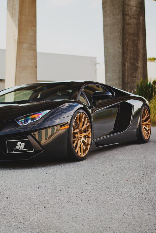 Check those sweet rims, golden and delicious! #lambo