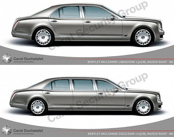 Armored Bentley Mulsanne with long wheelbase by Carat Duchatelet