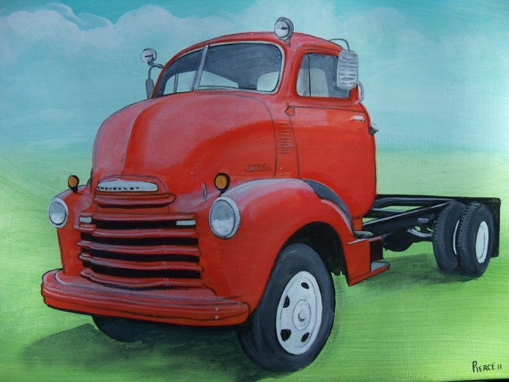 1950 Chevrolet COE cabover truck original by PiercesAutomotiveArt