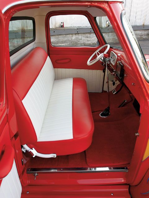 interior f100 | 1954 Ford F100 Interior View Red And White Seats Photo 9