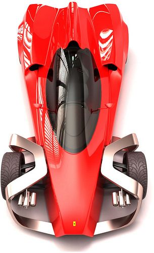 Ferrari Zobin Concept Car looks like a paper-rocket