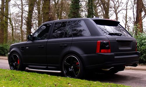 Ultimate dream car.. Range Rover Sport. Matte black, black rims, black on black on black