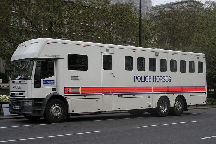 Big Police Horse Trailer Truck.Karen would love this