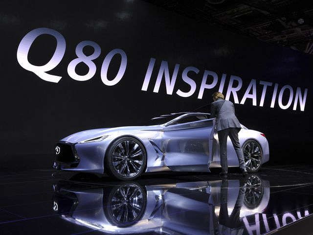 The Hyundai Intrado Concept car is displayed at the Paris Auto Show during a media day in Paris on Oct. 3.