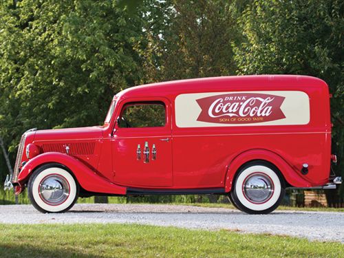 Retro automobile - 1937 Ford Panel Truck with Coca-Cola Scheme