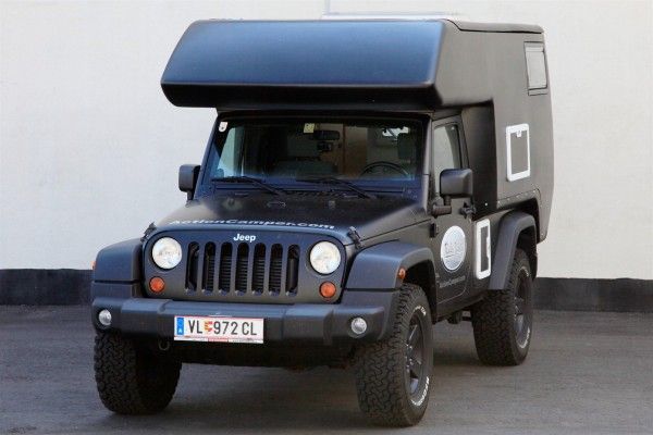 Jeep Action Camper: Turns Your Jeep into an RV. C.J. Hall says: this is VERY ingenious and cool. Has spaces for solar panels (not included). The price tag of over $29,000 puts it out of reach for most.