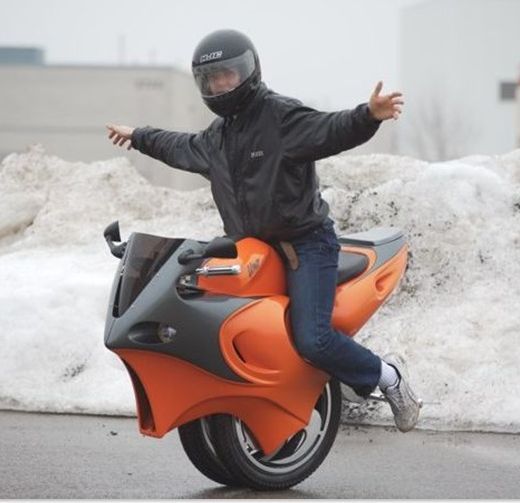 The Uno is a self-balancing motorcycle that uses a pair of gyroscopes to constantly keep its rider upright.