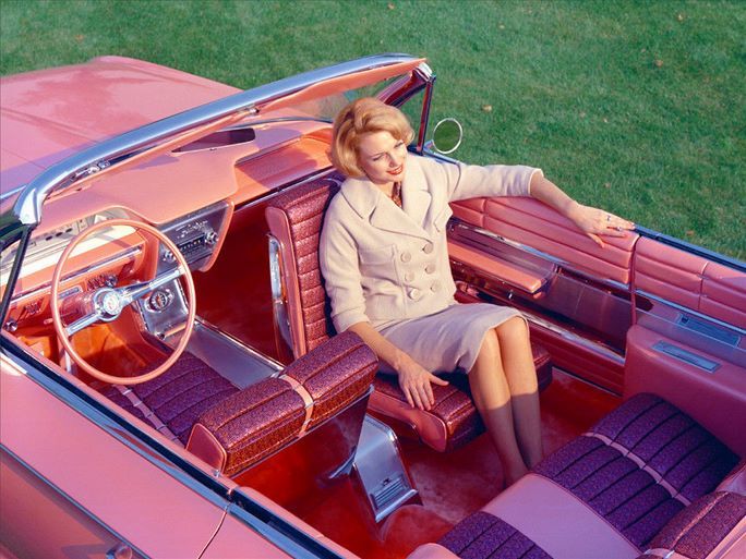 Retro automobile - Buick Electra Flamingo 1961 Convertible Interior.