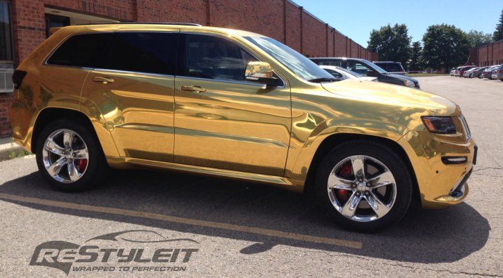 2014 #Jeep Grand Cherokee #SRT8 Wrapped in Gold Chrome