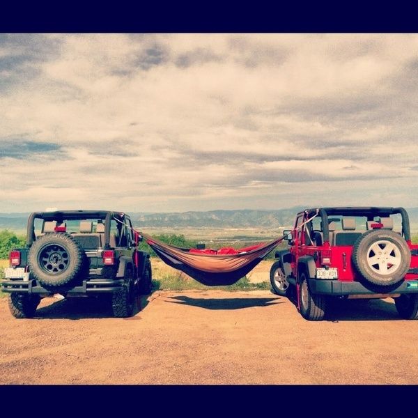 Jeep. Hammock. Jeep. When I get mine, we will be doing this.