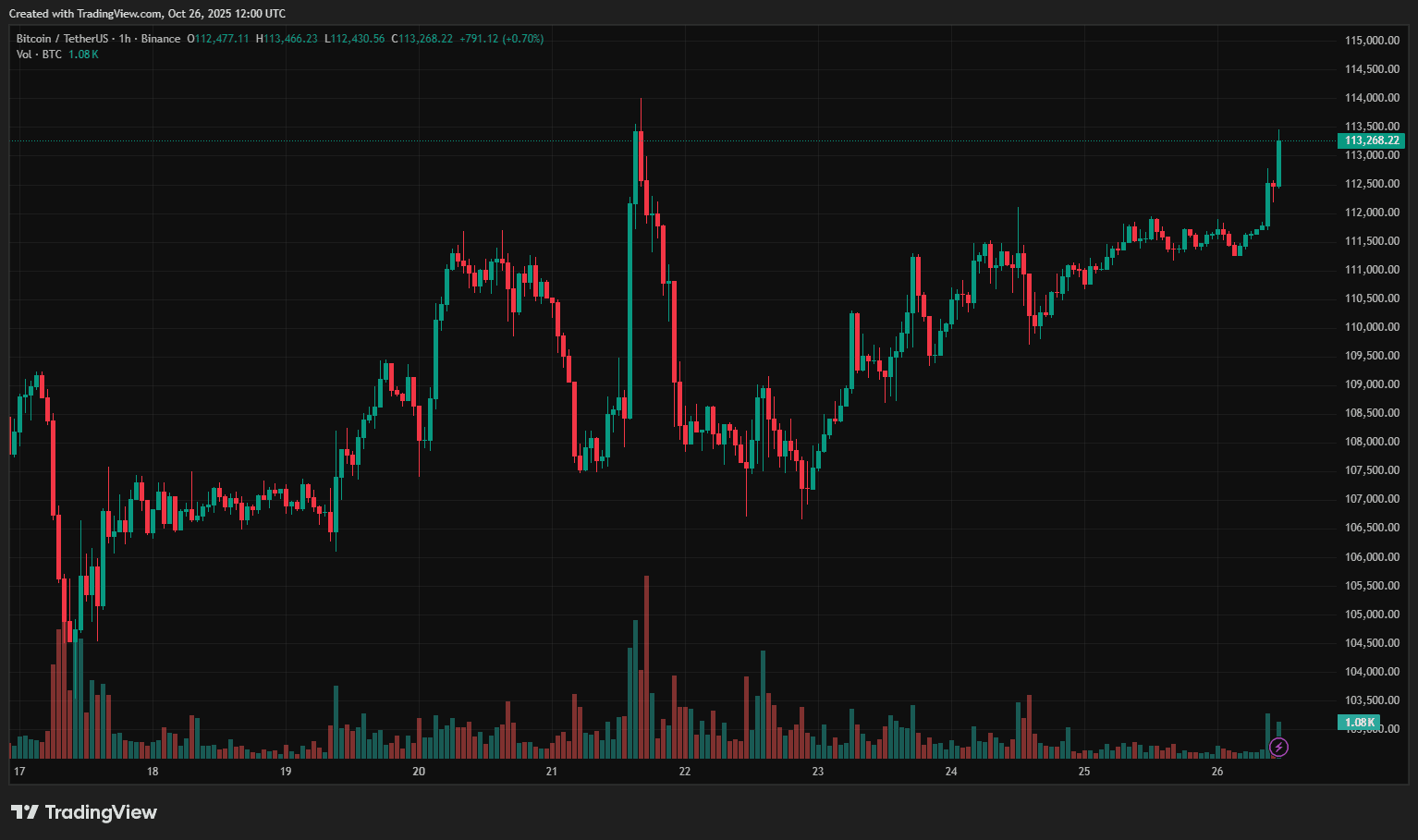 Курс BTC/USDT на біржі Binance. Джерело: TradingView.